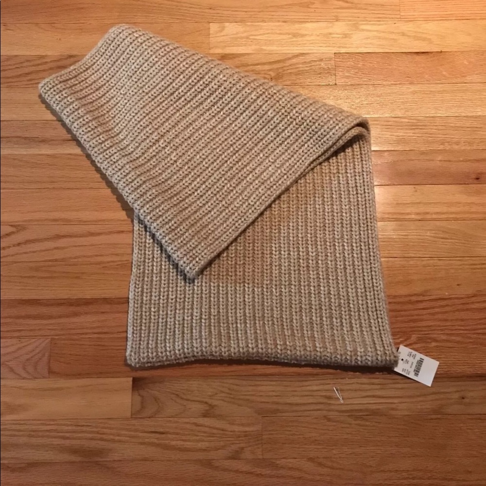 J. Crew Ribbed Knit Scarf in Light Beige